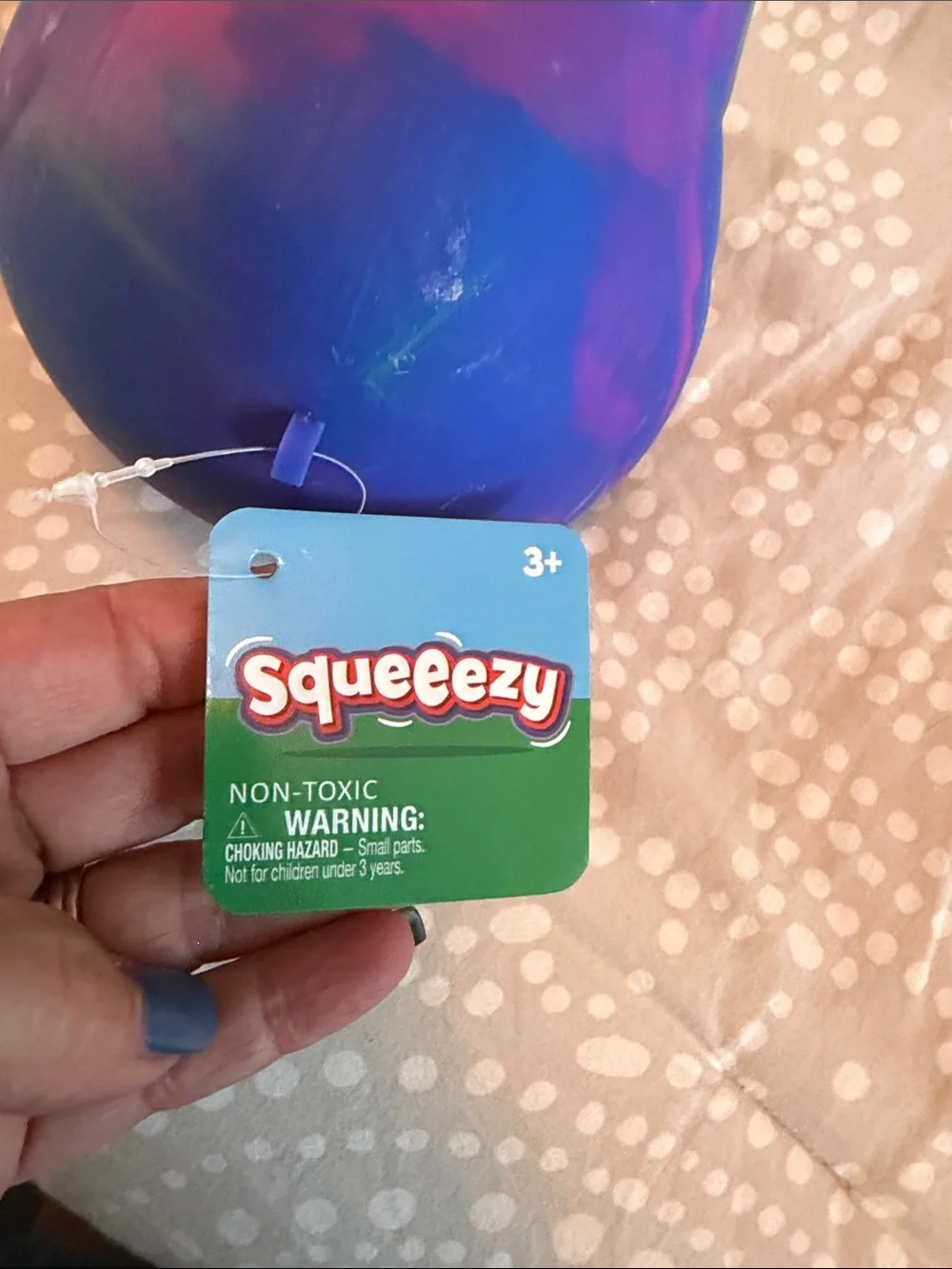 Squeeze Tie-Dye large Duck Toy - Blue Green, pink Purple Orange NWT